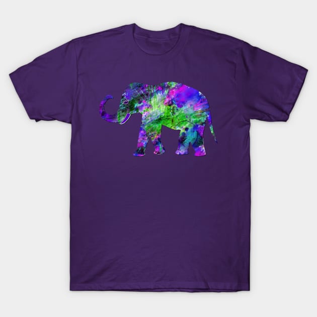 Purple Green Elephant T-Shirt by letnothingstopyou